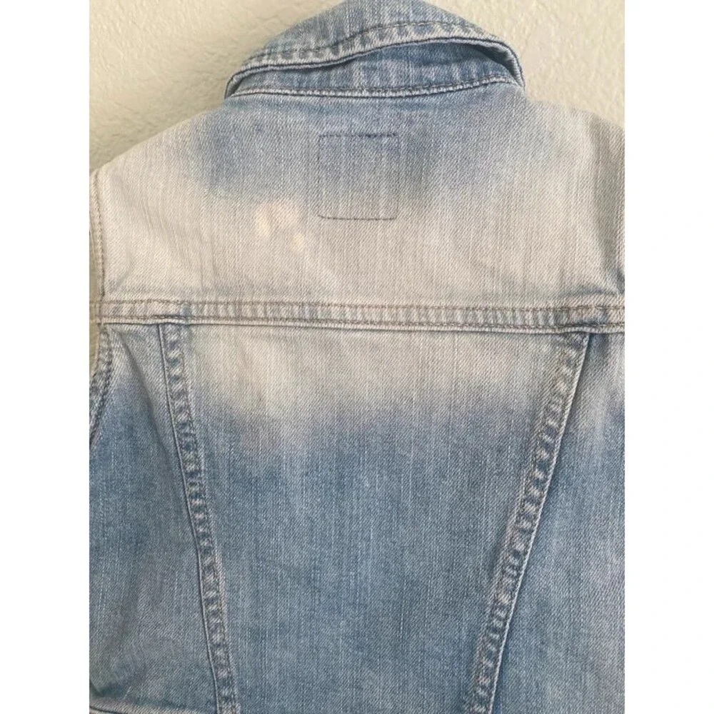Gap Kids Distressed Blue Jean Denim Vest Indie Y2K 4/5 XS